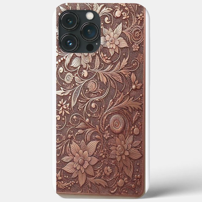 Moderne Rose mit Gold und Blumen4 Case-Mate iPhone Hülle (Rückseite)