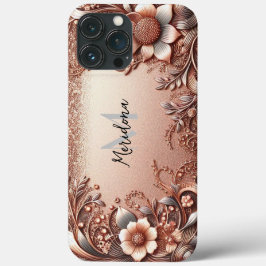 Moderne Rose mit Gold und Blumen5 Case-Mate iPhone Hülle
