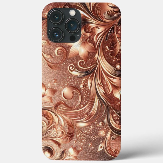 Moderne Rose mit Gold und Blumen6 Case-Mate iPhone Hülle (Rückseite)