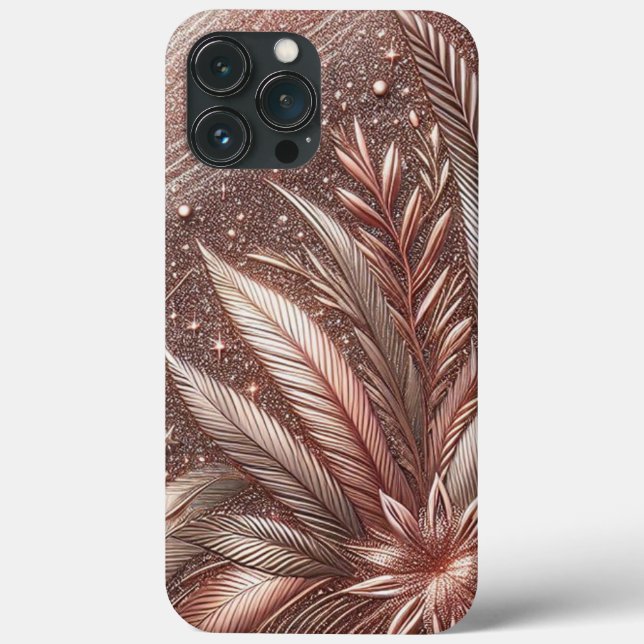 Moderne Rose mit Gold und Blumen7 Case-Mate iPhone Hülle (Rückseite)