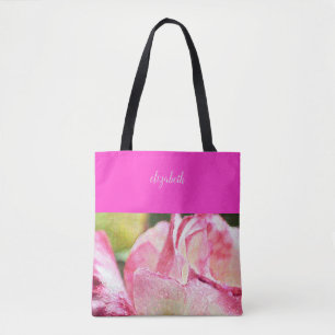 Moderne Rose Mit Monogramm Tasche