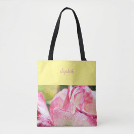 Moderne Rose Mit Monogramm Tasche