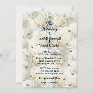 Moderne Rose Pearl Wedding Einladung