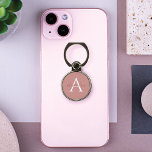 Moderne Rose rosa, benutzerdefinierter Skriptname  Telefonring Ständer<br><div class="desc">Mit unserem modernen und stilvollen Rose-Rosa-Hintergrund mit personalisiertem Skriptnamen und weißem Monogramm verleihen Sie Ihrem Handy ein stilvolles und personalisiertes Aussehen.</div>