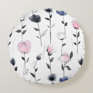 Moderne Rose Rundes Kissen