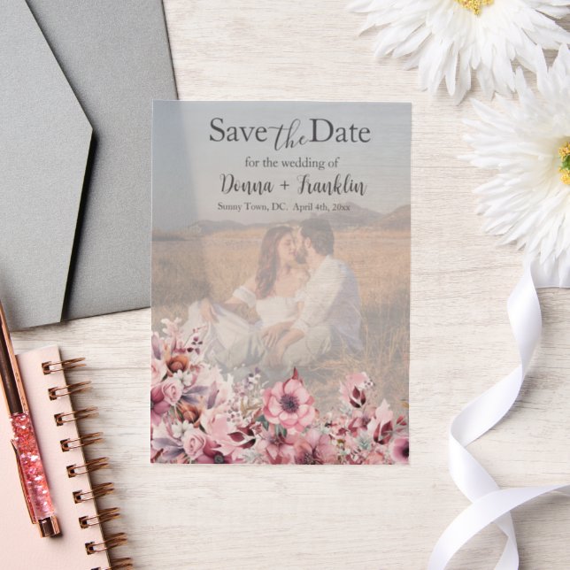Moderne Rose Save the Date (Hochzeit)
