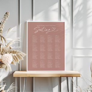 Moderne Rose Script Hochzeitskizze Poster