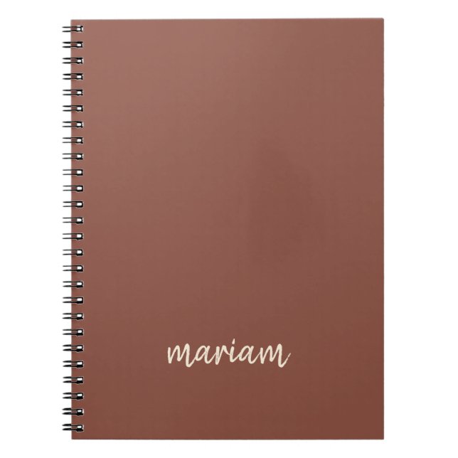 Moderne Rose Taupe Trendy Script Name Monogram Notizblock (Vorderseite)