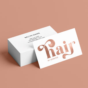 Moderne Rose Typografie Hair Stylist Business Card Visitenkarte
