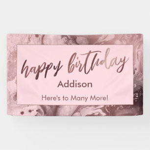 Moderne Roségold-Marmor-Pastellrosa Alles Gute zum Banner