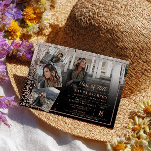 Moderne Roségold-schicke minimalistische Foto-Absc Einladung