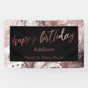 Moderne Roségold- und schwarze Marmorierung zum Ge Banner