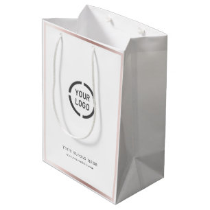 Moderne roségoldene Randgestaltung mit individuell Mittlere Geschenktüte
