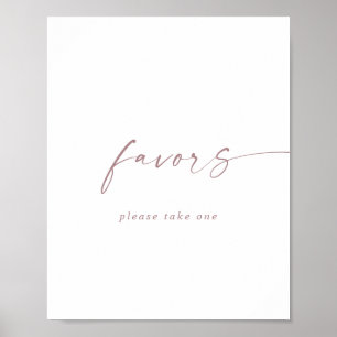 Moderne Rosen-Gold-Schrift Hochzeitsgunst-Schild Poster