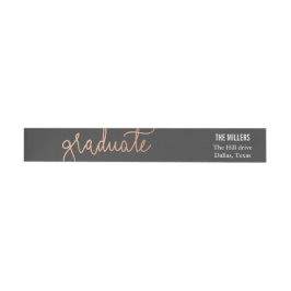Moderne Rosen-Goldabsolvent-Typografie-Holzkohle