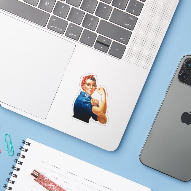 Moderne Rosie - Riveter Sticker (Laptop mit iPhone)