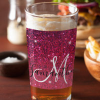 Moderne Rot-Rosa-Glitzer-Glitzern Name