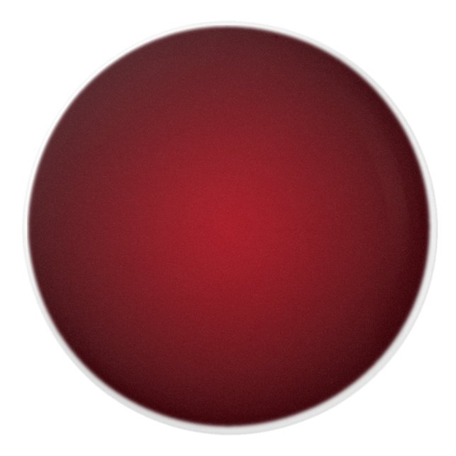 Moderne Rot-Schwarz Grainy Vignette Keramikknauf (Vorderseite)