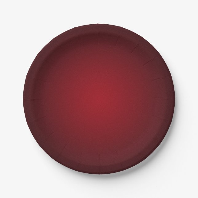 Moderne Rot-Schwarz Grainy Vignette Pappteller (Vorderseite)