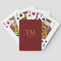 Moderne Rot- und Gold-Monogramm-Zoll