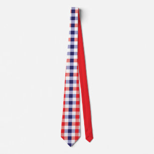 Moderne rot-weiß-blaue Karo-Muster Krawatte