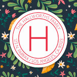 Moderne Rot-Weiß-Rücksendeadresse oder Produkt Runder Aufkleber<br><div class="desc">Moderne Rücksendeadresse oder Kennzeichnung für Produkte.</div>