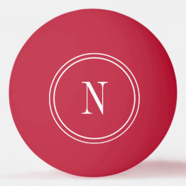 Moderne rot-weiße Monogrammanfangsbuchstabe Tischtennisball