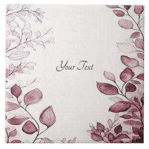 Moderne rote Blätter Keramik Tile Fliese