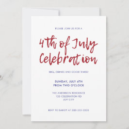 Moderne rote blaue Punkte Unabhängigkeit 4. Juli Einladung