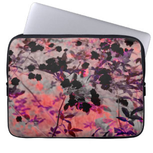 Moderne rote Blume asiatische Design Art Laptopschutzhülle