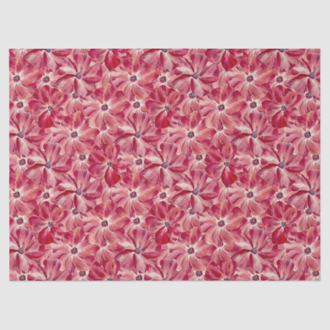 Moderne rote Blume Blumenmuster Seidenpapier (Vorderseite)