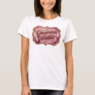 Moderne rote CHAMPAGNER-WÜNSCHE Graphic-T-Shirt T-Shirt