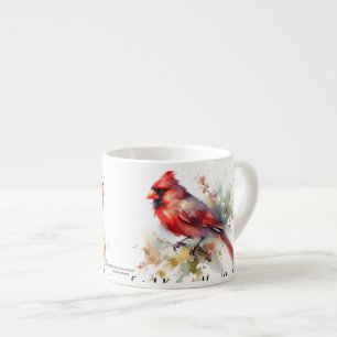 Moderne Rote ''Du bist nah'' CARDINAL Bone China Espressotasse