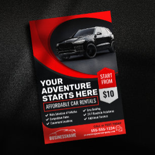 Moderne rote erschwingliche Autovermietung Auto mi Flyer