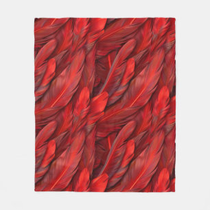 Moderne rote Federn Fleecedecke