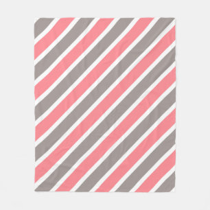Moderne rote graue Streifen Fleecedecke