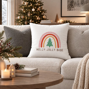 Moderne rote grüne Boho-Weihnachts-Wurfkissen-Deko Kissen