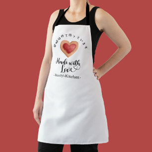 Moderne rote Herz-Keks-Minimalist-Bäckerei-Backen Schürze