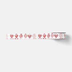 Moderne rote Herzen Satinband