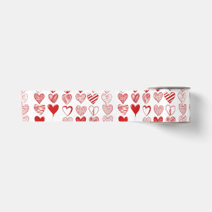 Moderne rote Herzen Satinband