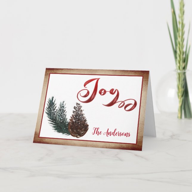 Moderne Rote Kalligrafie Freudenheilige Weihnachts Feiertagskarte (Vorderseite)