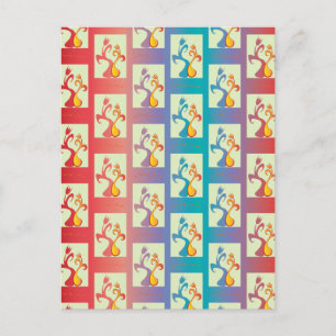 Moderne rote, lila und blaue Tulip-Muster Postkarte