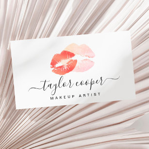 Moderne rote Lippen Makeup Künstler Visitenkarte