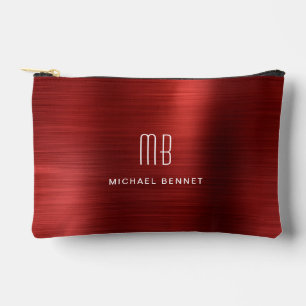 Moderne rote Monogramm Zubehörtasche