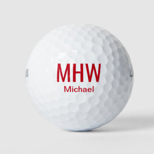 Moderne rote Monogramme Golfball