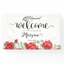 Moderne Rote Rose Islamische Muslimdusche Banner