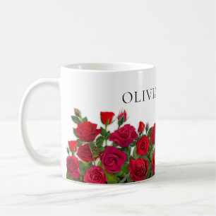 Moderne rote Rosen Garten Minimalist Ich liebe Nam Kaffeetasse