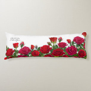 Moderne rote Rosen Garten Minimalistischer Ich lie Seitenschläferkissen