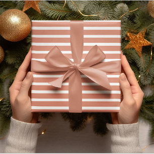 Moderne rote Streifen Weihnachten Geschenkpapier