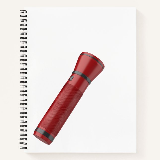 Moderne rote Taschenlampe Notizbuch (Vorderseite)